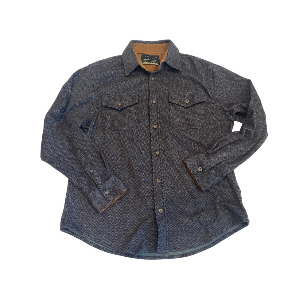 Jachs New York Mens Herringbone Flannel Shirt Jacket Large